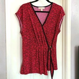 Michael Kors sleeveless wrap shirt reddish/pink XL